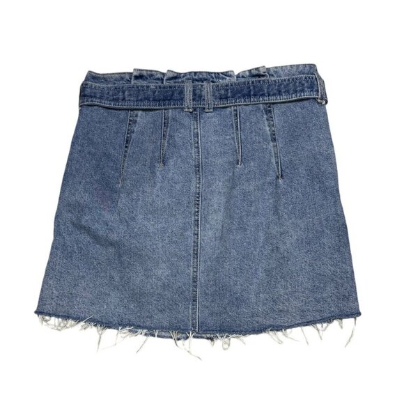 FREE PEOPLE Designer We The Free Denim Jean Mini Skirt With Belt Womens Small - Picture 3 of 6